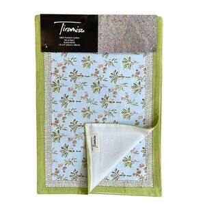 TIRAMISU Palms & Pineapples Floral 100% Premium Cotton Placemats Set of 4 NEW